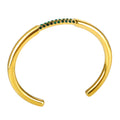 Stainless Steel Gold Color Thick Tube Open Bangle For Women