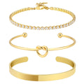 Stainless Steel Heart Knot Bracelet - Gold - electronic accessories
