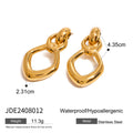 Stainless Steel Hollow Stud Earrings - JDE2408012 - electronic accessories