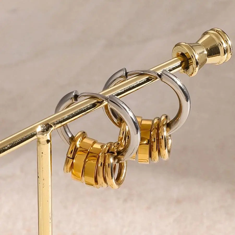 Stainless Steel Huggie Unusual Earrings