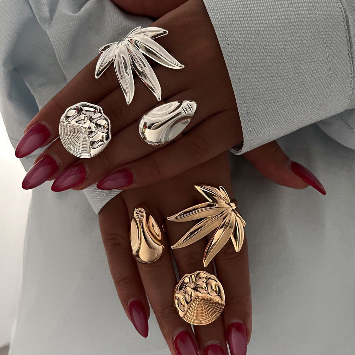 Stainless Steel Maple Leaf Ring Titanium No Fading - electronic accessories