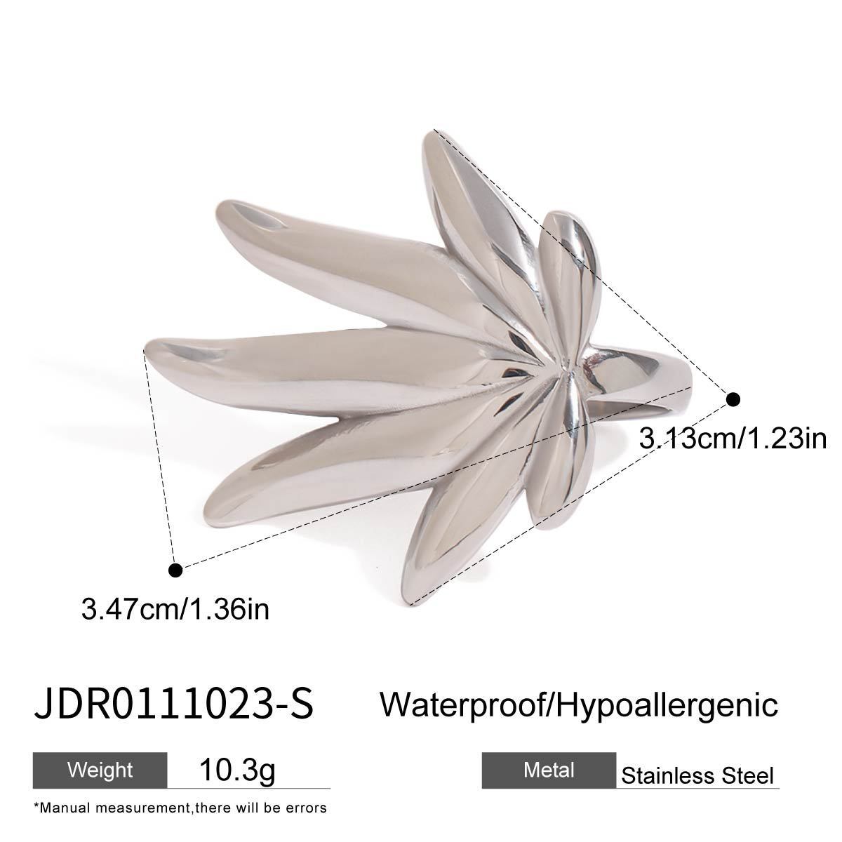 Stainless Steel Maple Leaf Ring Titanium No Fading - JDR0111023S - electronic accessories