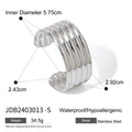 Stainless Steel Metal Ribbed Bangle Waterproof - JDB2403013