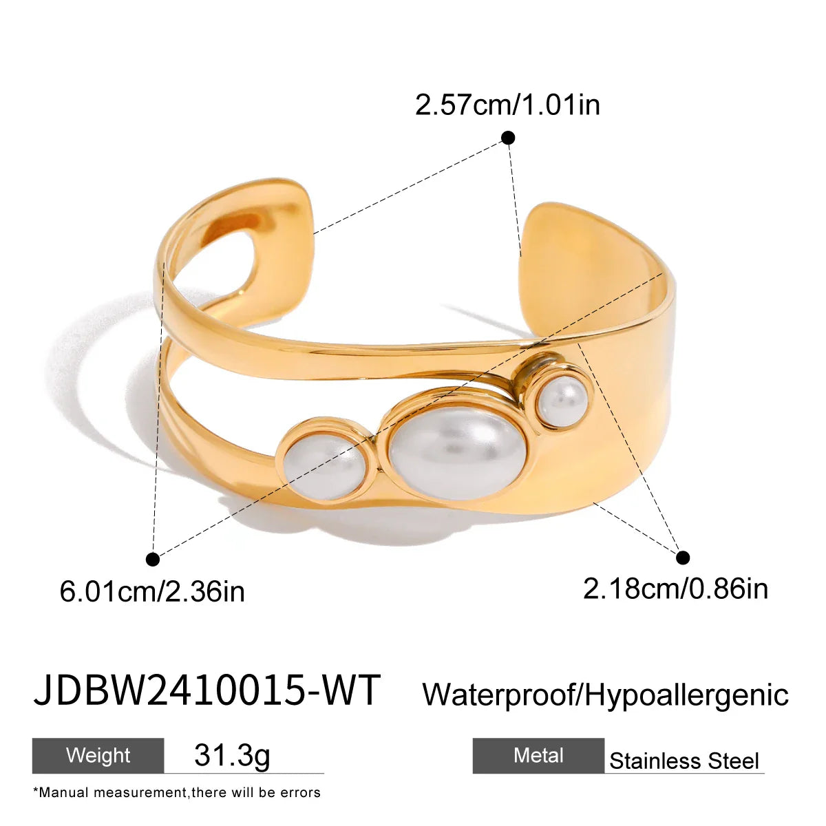 Stainless Steel Natural Stone Tiger Eye Smooth Hollow Bracelet - JDBW2410015-WT