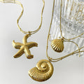 Stainless Steel Ocean Elements Cold Real Gold Electroplated Color Necklace - electronic accessories