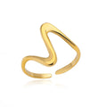 Stainless Steel Pearl Hollow Geometry Open Ring - Style 11 - electronic accessories