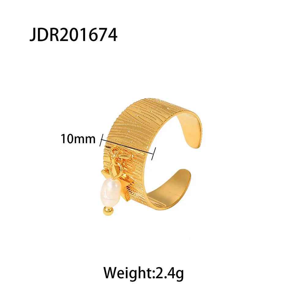 Stainless Steel Pendant Ring Non-fading Jewelry - JDR201674 - electronic accessories