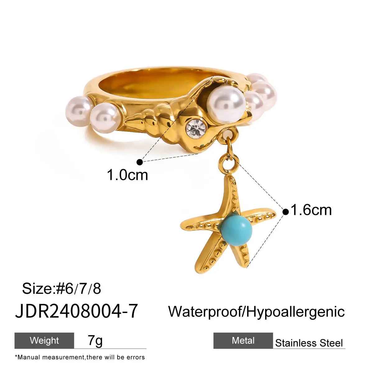 Stainless Steel Pendant Ring Non-fading Jewelry - JDR24080047 - electronic accessories