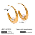 Stainless Steel Plated Shell Pearl Dynamism Earrings