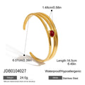 Stainless Steel Red Natural Stone Three Layer Hollow Bracelet