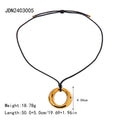 Stainless Steel Round Hollow Pendant Minimalist Necklace - JDN2403005