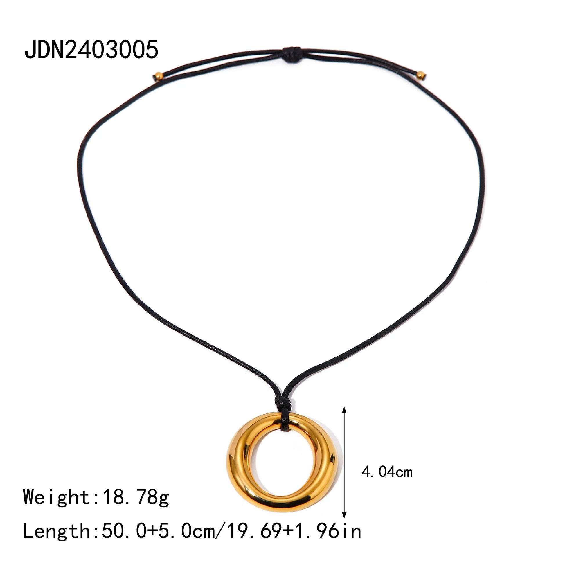 Stainless Steel Round Hollow Pendant Minimalist Necklace - JDN2403005