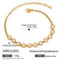 Stainless Steel Round Zircon Tennis Chain Bracelet - JDB0112061