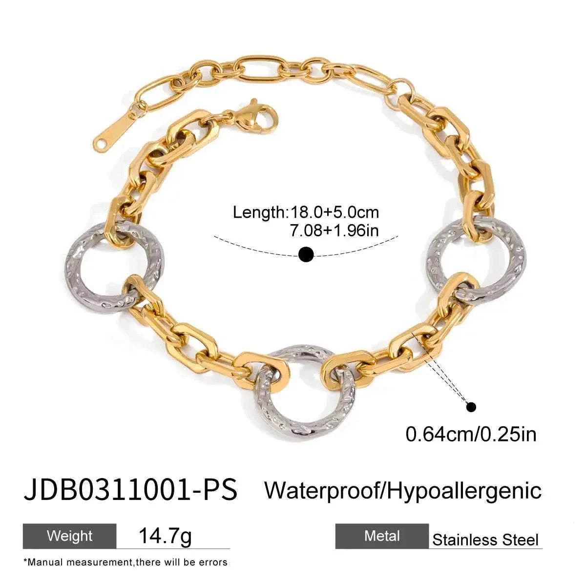 Stainless Steel Splicing Cross Buckle Bracelet