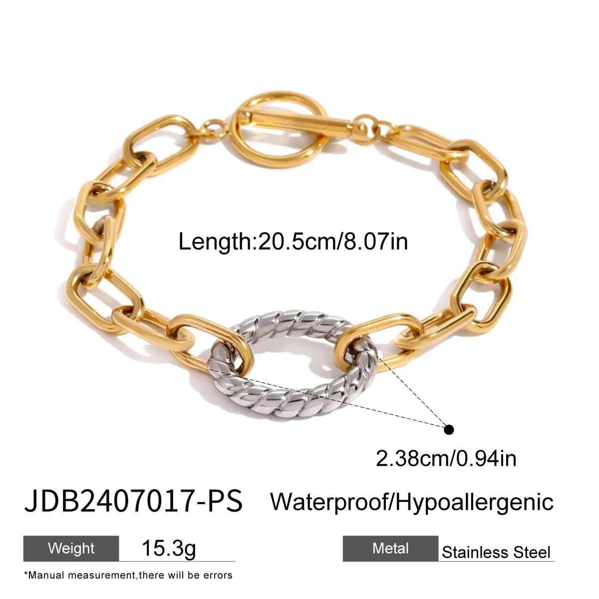 Stainless Steel Splicing Cross Buckle Bracelet