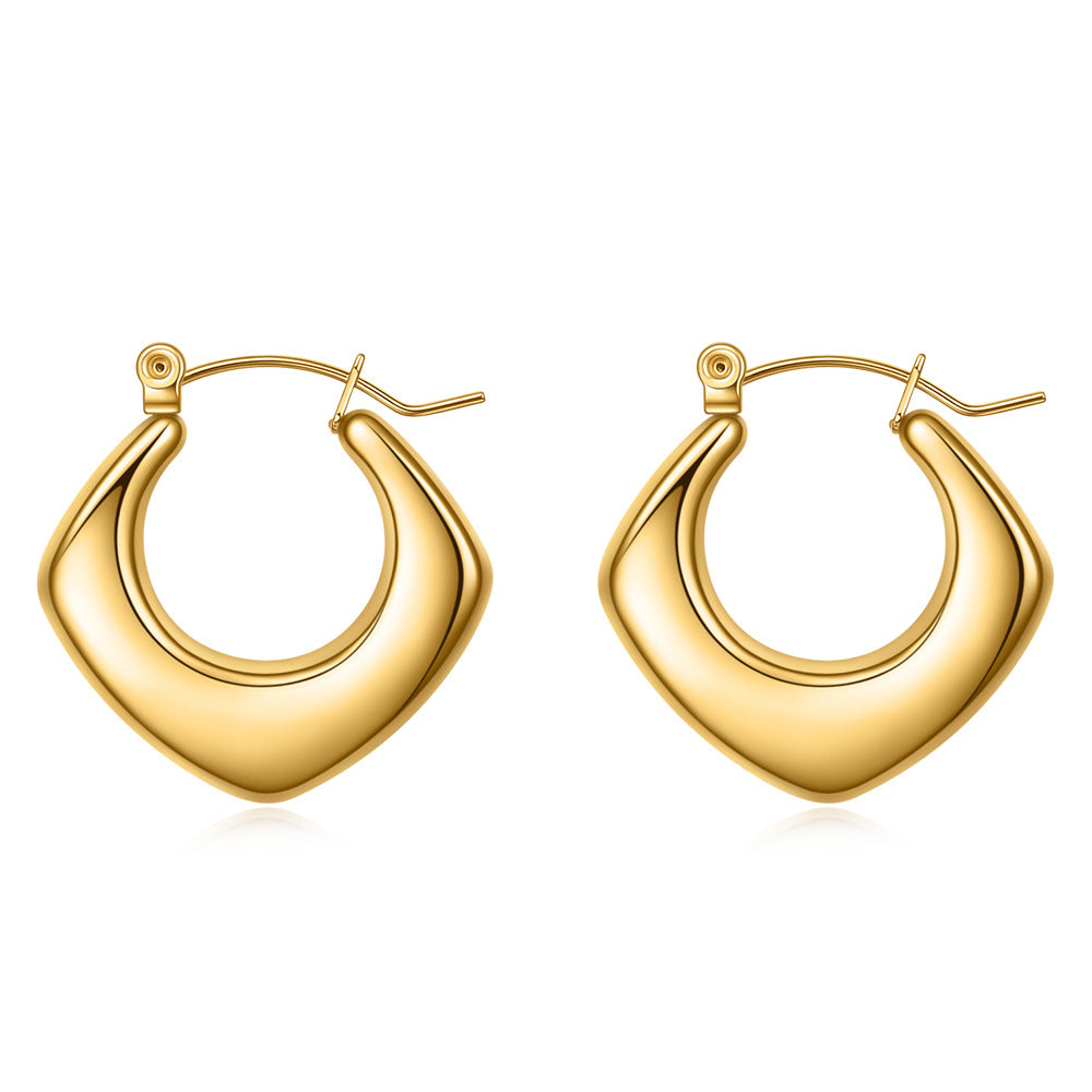 Stainless Steel Square Hollow All-Match - Gold - electronic accessories