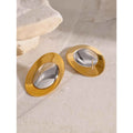 Stainless Steel Statement Silver Color Gold Color Stud Earrings