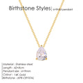 Stainless Steel Stylish Water Drop Zircon Necklace - April / Gold - electronic accessories