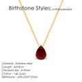 Stainless Steel Stylish Water Drop Zircon Necklace - January / Gold - electronic accessories