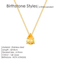 Stainless Steel Stylish Water Drop Zircon Necklace - November / Gold - electronic accessories
