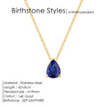 Stainless Steel Stylish Water Drop Zircon Necklace - September / Gold - electronic accessories