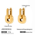 Stainless Steel Two tone Oval Splicing Earrings
