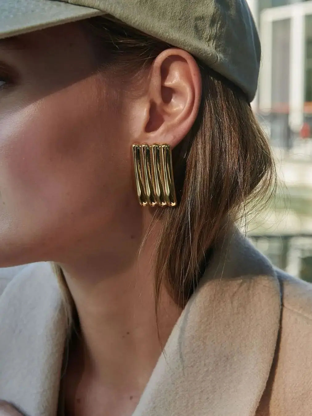 Stainless Steel Vintage-Inspired Waterproof Stud Earrings