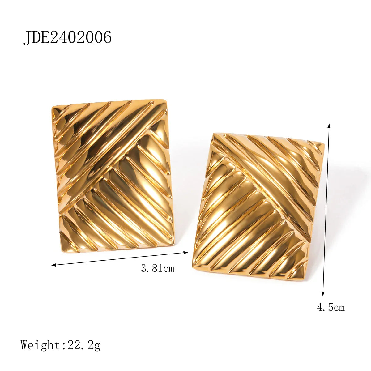 Stainless Steel Vintage-Inspired Waterproof Stud Earrings - JDE2402006