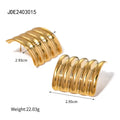 Stainless Steel Vintage-Inspired Waterproof Stud Earrings - JDE2403015