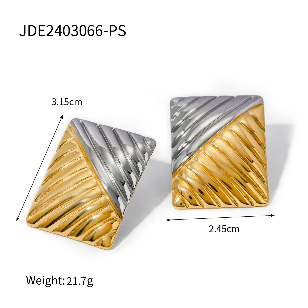 Stainless Steel Vintage-Inspired Waterproof Stud Earrings - JDE2403066-PS