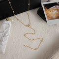 Stainless Steel Water Droplet Shaped White Zircon Y-shaped Chain