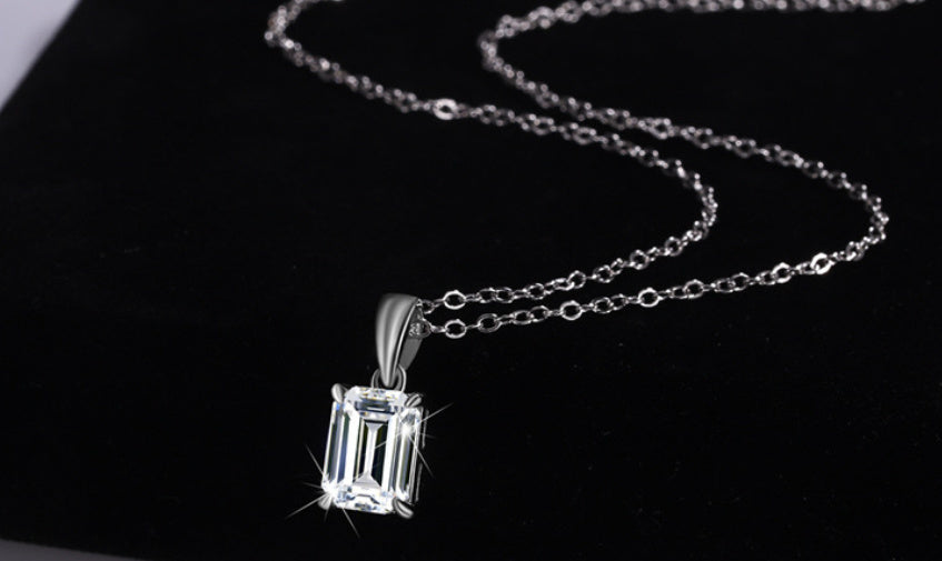 Sterling Silver Rectangular Pendant Clavicle Chain - electronic accessories