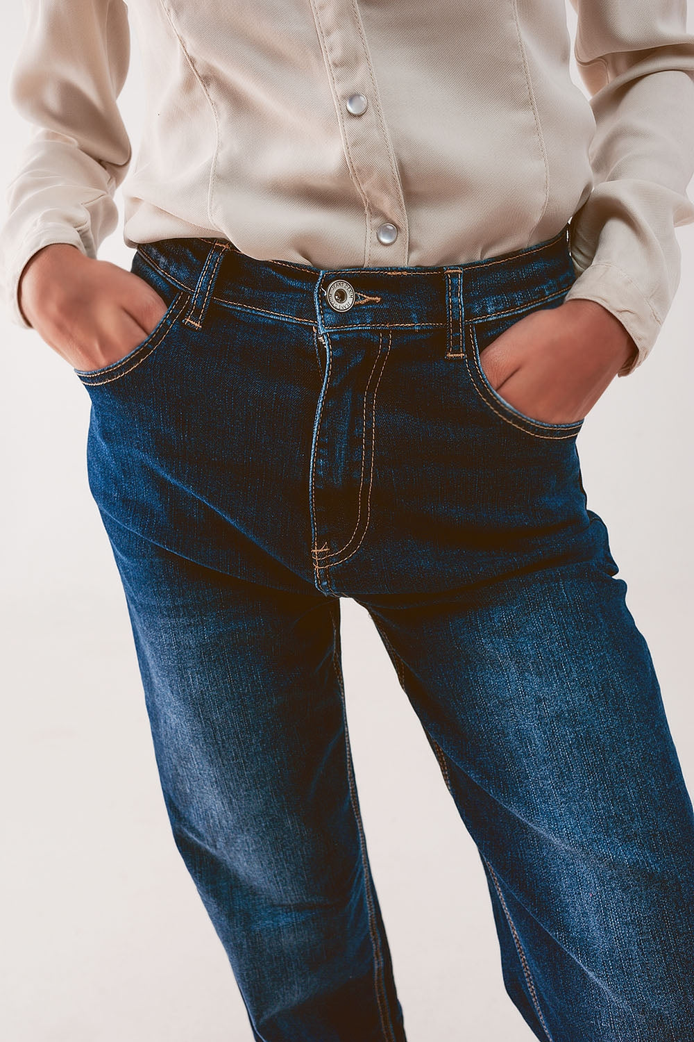 Straight Leg 90s Jeans With in Dark Blue - Women’s Fashion - Clothing