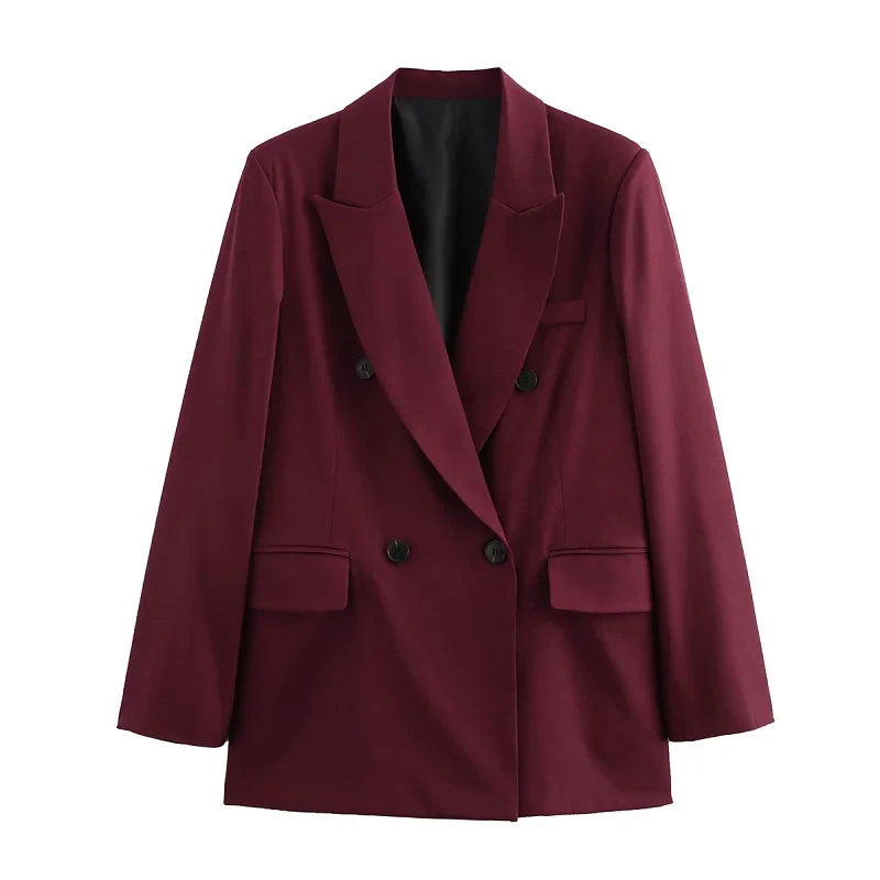 Straight Long Blazers for Women - Claret / S