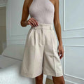 Straight Trousers Shorts Basic Casual Loose Slim Suit Shorts