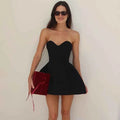 Strapless Backless Black Dress For Women