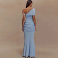 Strapless Long Dress Two Piece Fashion Elegant Solid Sleeveless Top Tight Set