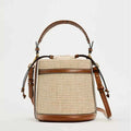 Straw Bucket Bag Weave Women Handbags Shoulder Crossbody Bags
