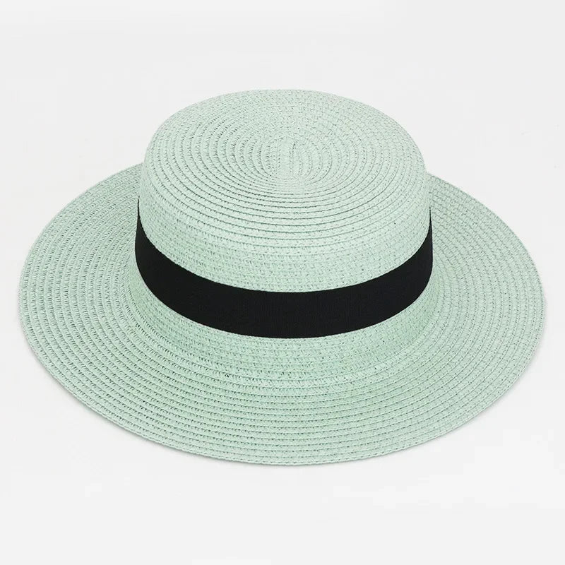Straw Hat Summer Versatile Women’s - 15 Blue / one size
