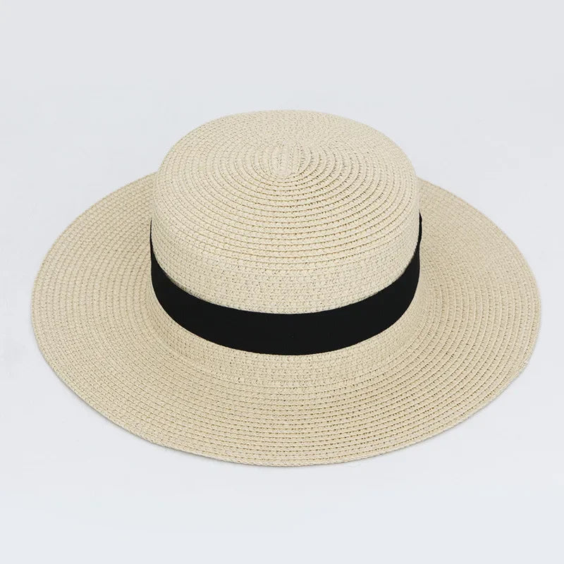 Straw Hat Summer Versatile Women’s - 2 khaki colors / one size