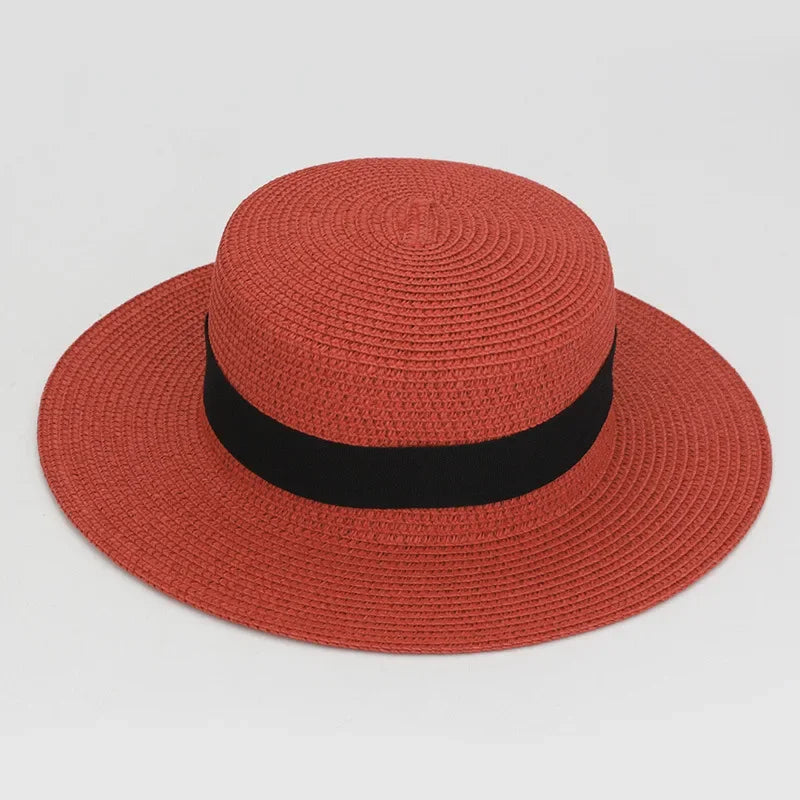 Straw Hat Summer Versatile Women’s - 20 Red / one size