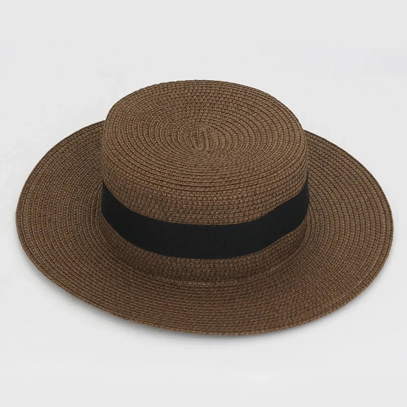 Straw Hat Summer Versatile Women’s - 3 Dark Brown / one size