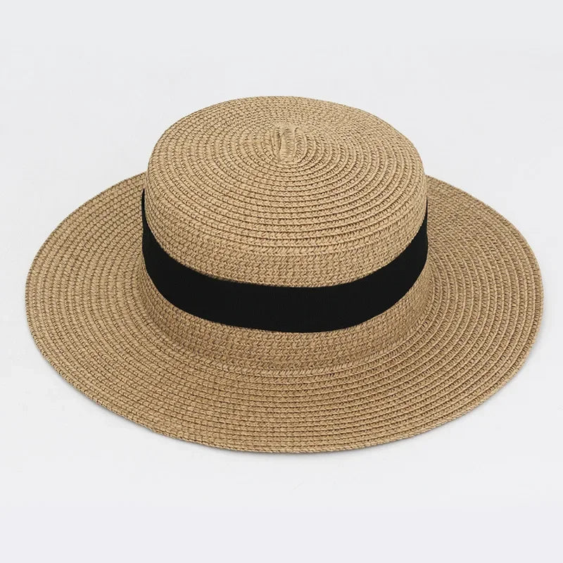 Straw Hat Summer Versatile Women’s - 8 Camel color / one size