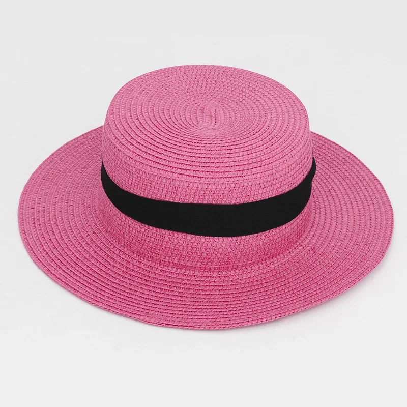 Straw Hat Summer Versatile Women’s - 9 Pink Purple / one size