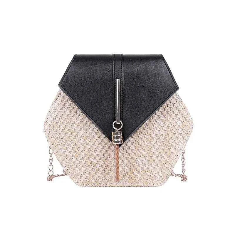 Straw PU Leather Handbag Women