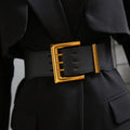 Stretchy Wide Waist Belt - black / elastic