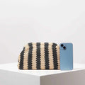 Striped Contrasting Color Knitted Ladies Clutch Bag