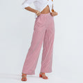 Striped Print Loose Pants Women High Waist Wide Leg Trousers
