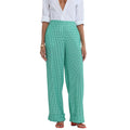 Striped Print Loose Pants Women High Waist Wide Leg Trousers - green / M