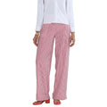 Striped Print Loose Pants Women High Waist Wide Leg Trousers - Red / L